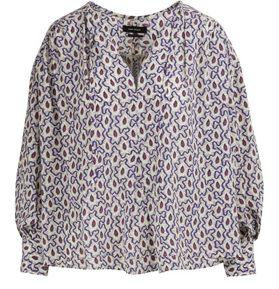 Shop Isabel Marant Amba Silk Blouse In Blue