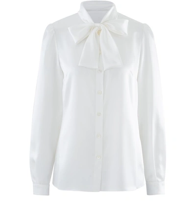 Shop Dolce & Gabbana Knot Shirt In Optical White