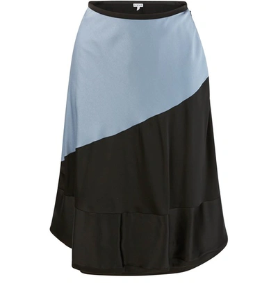 Shop Loewe Satin Skirt In Grey/black