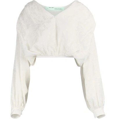 Shop Off-white Logo Cropped Shirt In White