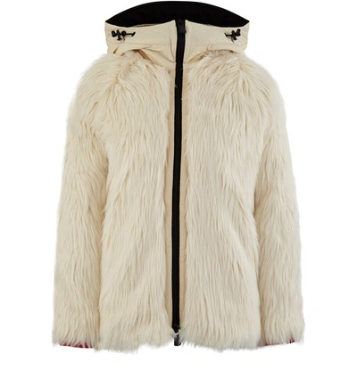 Shop Moncler Zipped Cardigan In Off White