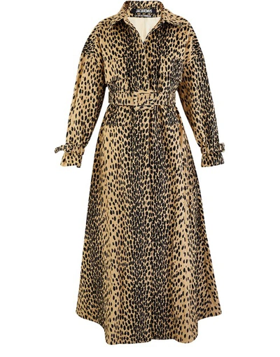 Shop Jacquemus Thika Coat In Printed Leopard