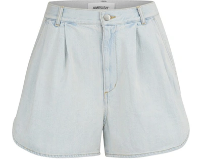 Shop Ambush Denim Short-pants In Light Blue