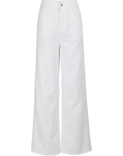 Shop Moncler Wide-legged Jeans In White