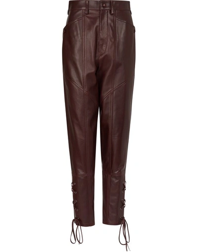 Shop Isabel Marant Cadix Trousers In Burgundy