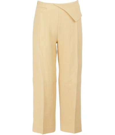 Shop Jacquemus Joao Virgin Wool Pants In Pale Yellow