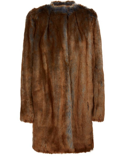 Shop Dries Van Noten Faux-fur Coat In Brown