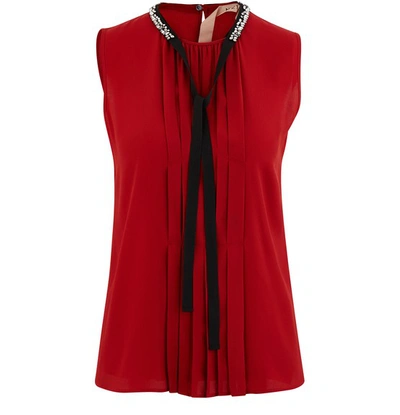 Shop N°21 Pleated Blouse In Red