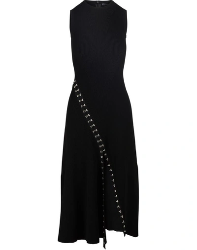 Shop Alexander Mcqueen Asymmetric Dress In 1086 - Black/silver