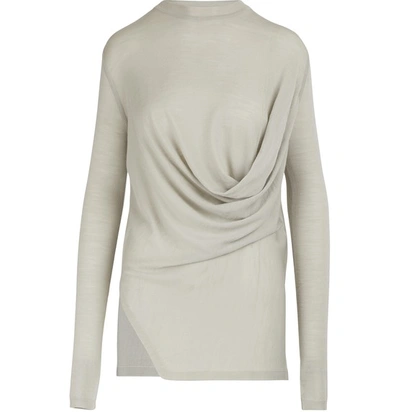 Shop Rick Owens Wool Sweater In Oyster