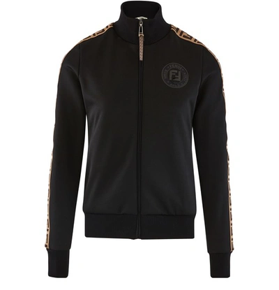 Shop Fendi Rama Zipped Jacket In Black