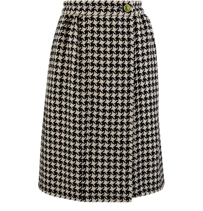 Shop Gucci Tweed Skirt In Black/white