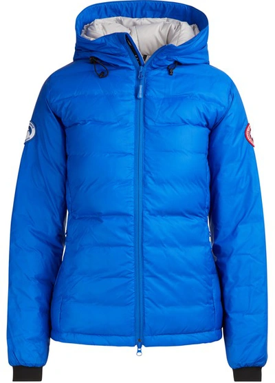 Shop Canada Goose Camp Pbi Hooded Puffy Jacket In Royal Pbi Blue