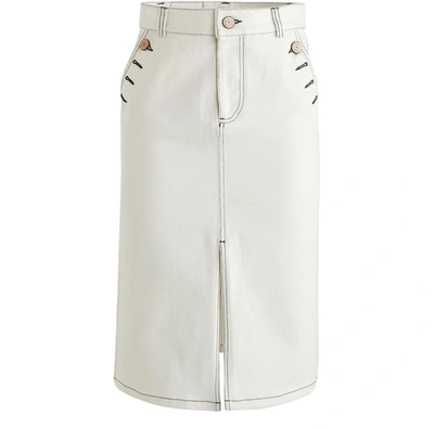 Shop See By Chloé Denim Skirt In Iconic Milk