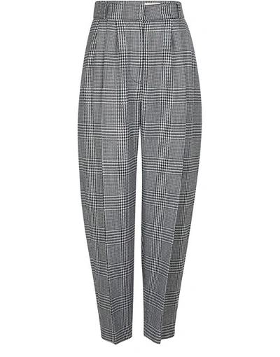 Shop Alexander Mcqueen Wool Trousers In 1080 - Black/ivory