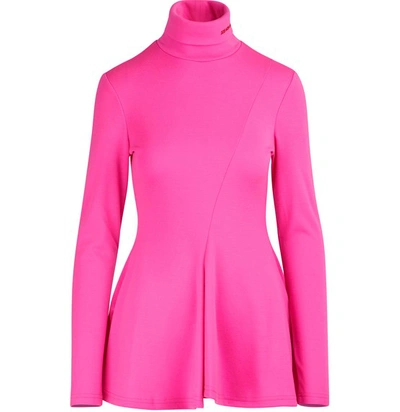 Shop Calvin Klein 205w39nyc Pleated Wool Jersey Top In Fluo Pink