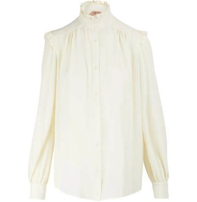 Shop N°21 Silk-blend Shirt In Cream