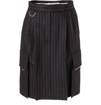 Shop Max Mara Raid Wool Skirt In Black