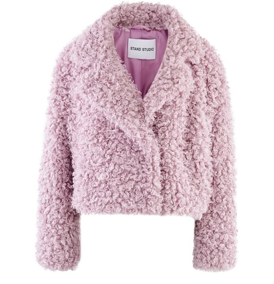 Shop Stand Studio Janet Jacket In Faux Fur In Light Violet