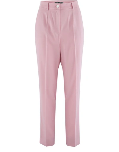 Shop Dolce & Gabbana Trousers In Light Powder Rose