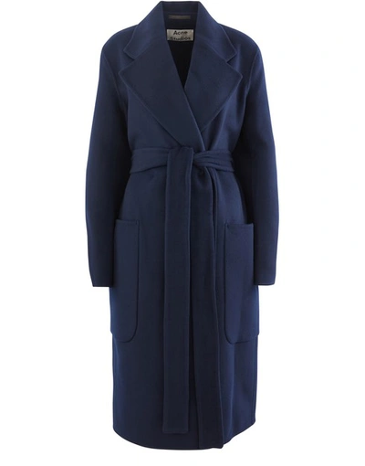 Shop Acne Studios Coat In Navy Blue