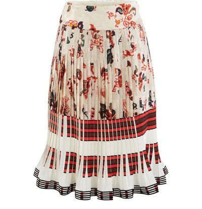 Shop Tory Burch Printed Pleated Skirt In Maverick Stripe