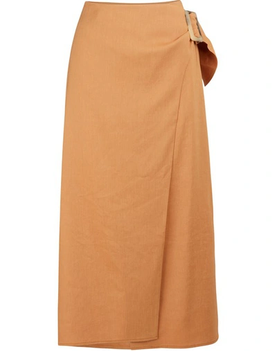 Shop Rejina Pyo Robin Linen Blend Skirt In Viscose Linen Sienna