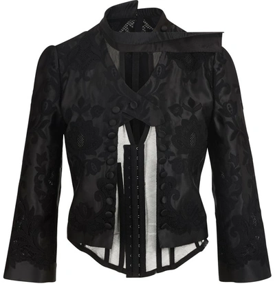 Shop Dolce & Gabbana Silk Blend Jacket In Nero