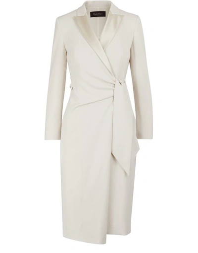 Shop Max Mara Curve Dress In Ivory