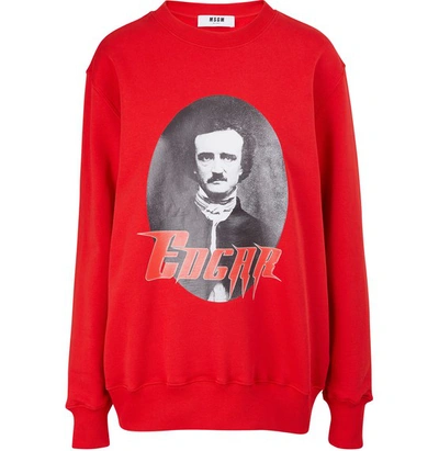 Shop Msgm Felpa Sweatshirt In Red