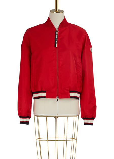 moncler red bomber jacket