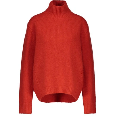 Shop Acne Studios Kastrid Turtleneck Sweatshirt In Poppy Red