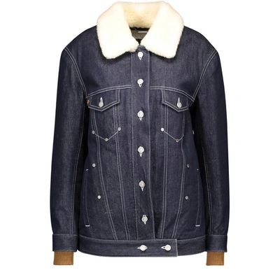 Shop Chloé Denim Jacket With Logo In Blue - Blue 1