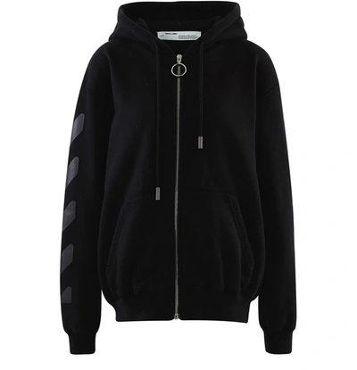 Shop Off-white Diag Hooded Sweatshirt In Black/black