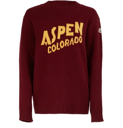 Shop Moncler Wool And Cashmere Sweater In Burgundy