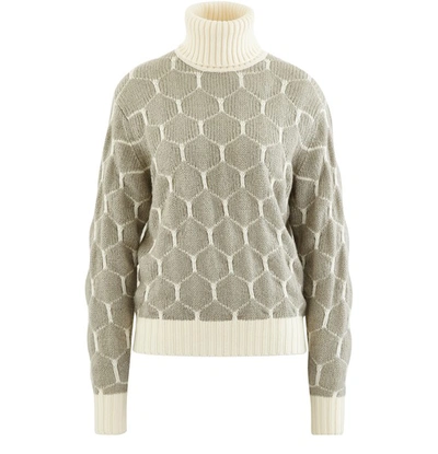 Shop See By Chloé Honeycomb Jumper In Grey - White 1
