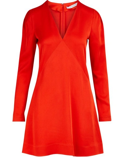 Shop Givenchy Short Long-sleeved Dress In Rouge