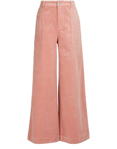 Shop Ganni Ridgewood Pants In Silver Pink