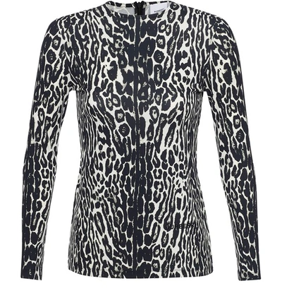 Shop Burberry Panaro Leopard Top In Black Ip Pattern