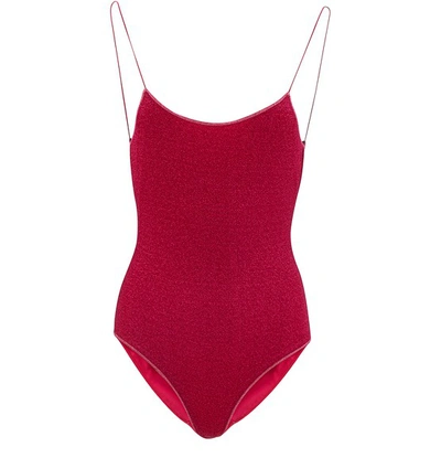 Shop Oseree Lumière Swimsuit In Fucsia