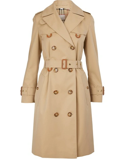 Shop Burberry Islington Trench In Honey