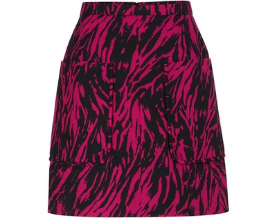 Shop N°21 Printed Short Skirt In Black Fuschia