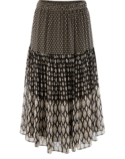 Shop Vanessa Bruno Viscose Long Hernani Skirt In Noir
