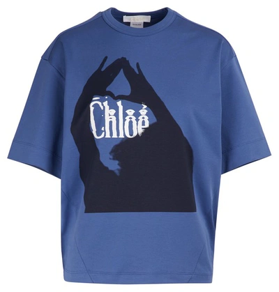 Shop Chloé Limited Edition - Logo T-shirt In True Indigo