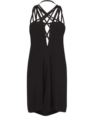 Shop Rick Owens Crepe Mini Dress In Black