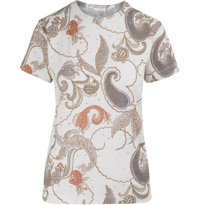 Shop See By Chloé Openwork T-shirt In Multicolor White 2
