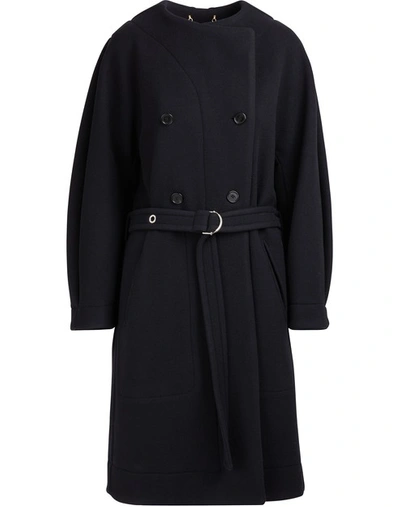 Shop Chloé Wool Coat In Iconic Navy