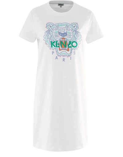Shop Kenzo Tiger T-shirt Dress In White
