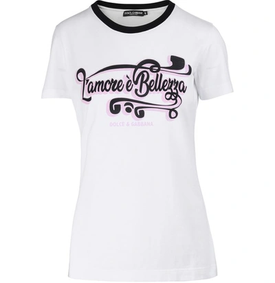 Shop Dolce & Gabbana Printed T-shirt In Bianco