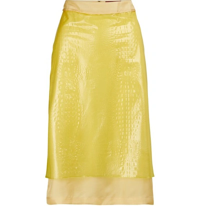 Shop Sies Marjan Sula Embossed Skirt In Lemon